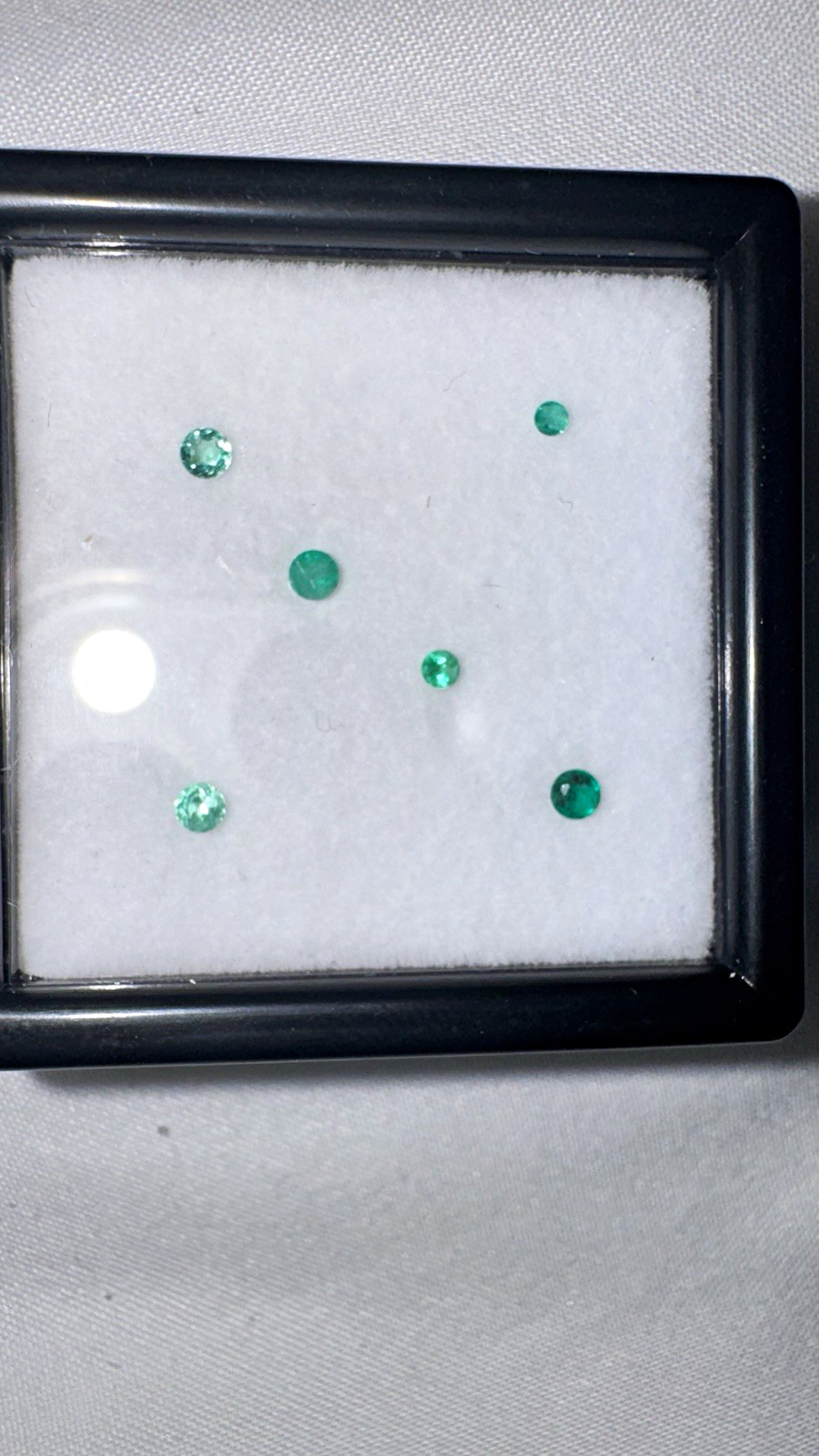 Green Emerald Round Cut Transparent Loose Gemstones Lot of 6 Pieces