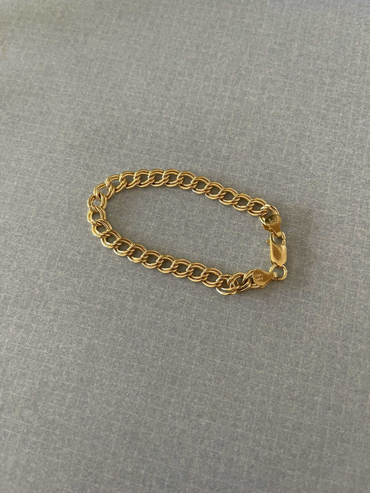 VTG Milon 24KT Gold Over 925 Sterling Silver 9 Gram Double Link Bracelet 7”