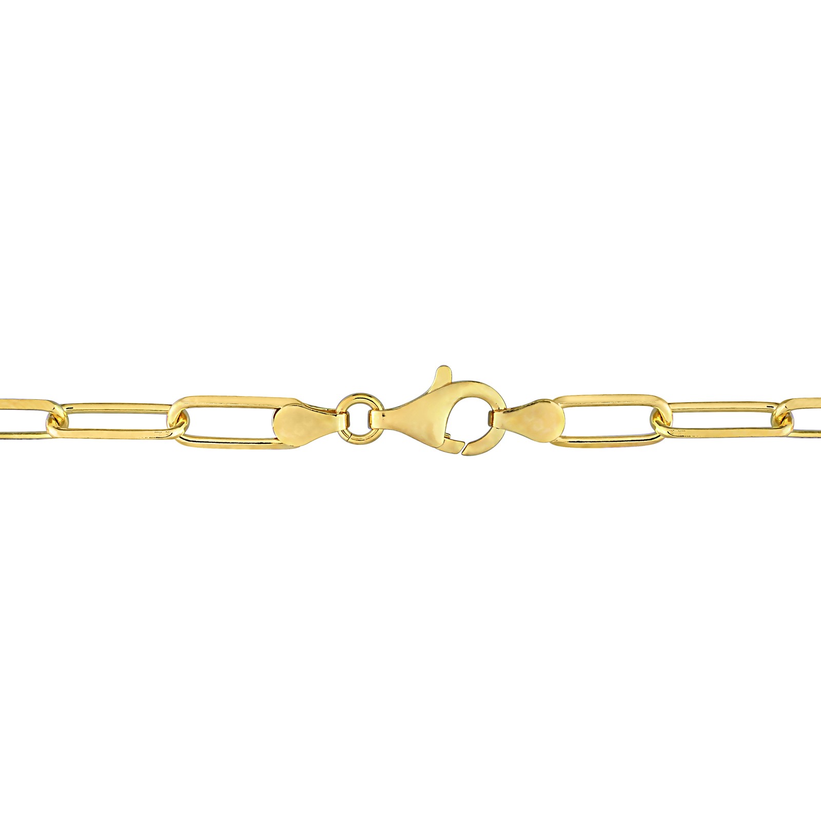 Amour Yellow Plated Silver 5mm Diamond Cut Paperclip Chain Necklace – 32 in.