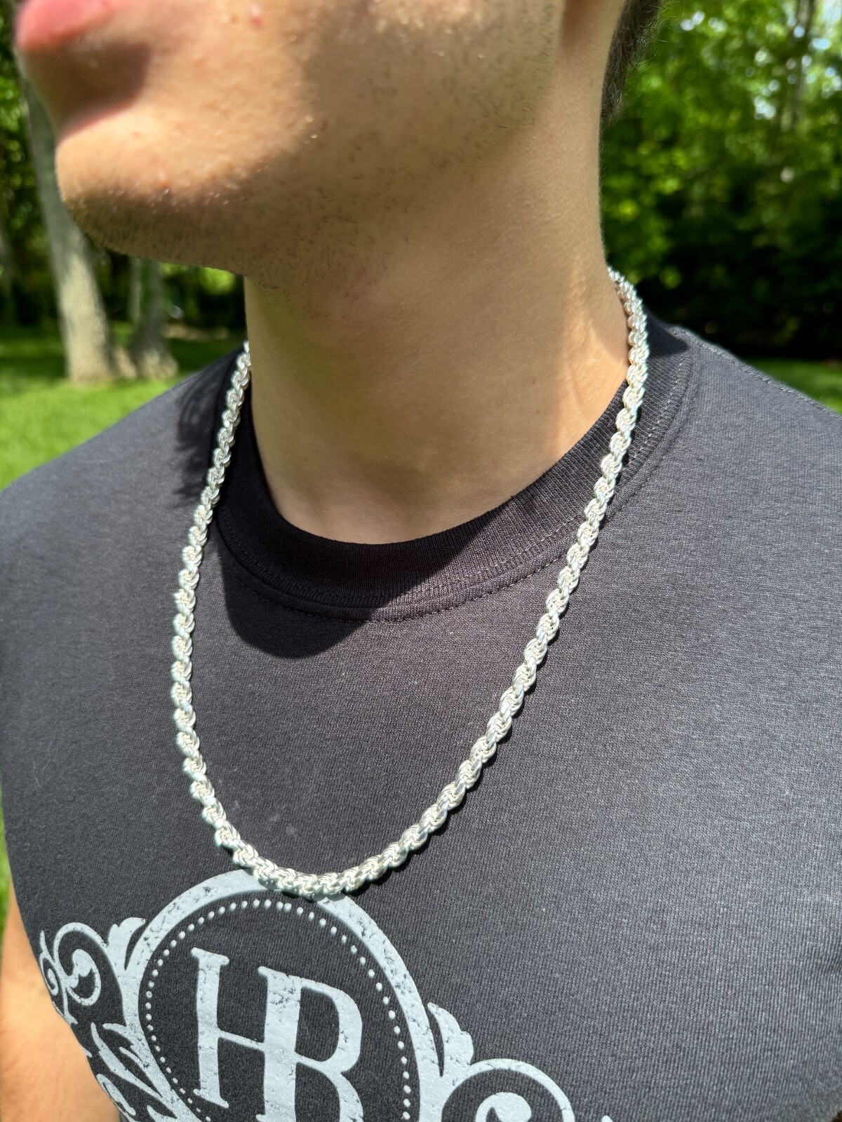 Men’s Rope Chain Real Solid 925 Sterling Silver Necklace 6mm 18″-30″ ITALY MADE