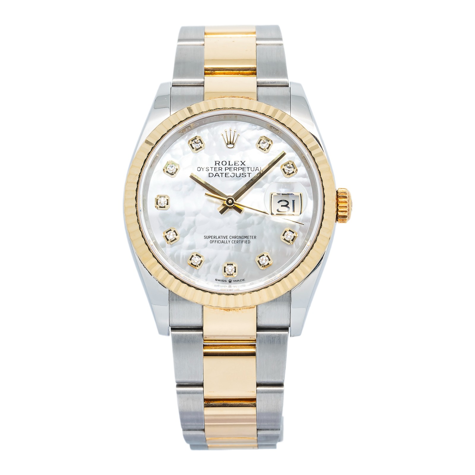 Rolex Datejust 126233 MINT 18k TwoTone Oyster MOP Dial Auto Men’s Watch 36mm