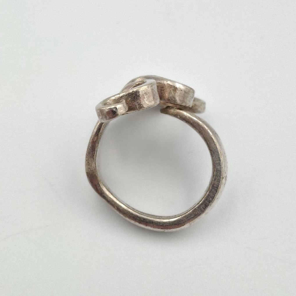 Vintage Victor & Co International Silver Plated Handmade Curled Tine Fork Ring 9
