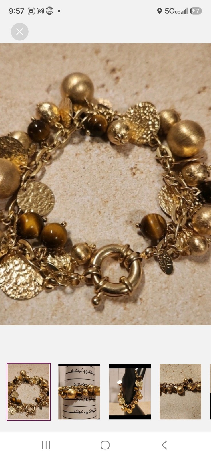 Gold Charm Bracelet Set Vintage 1990s/80s/Y2k 10pc, Korea