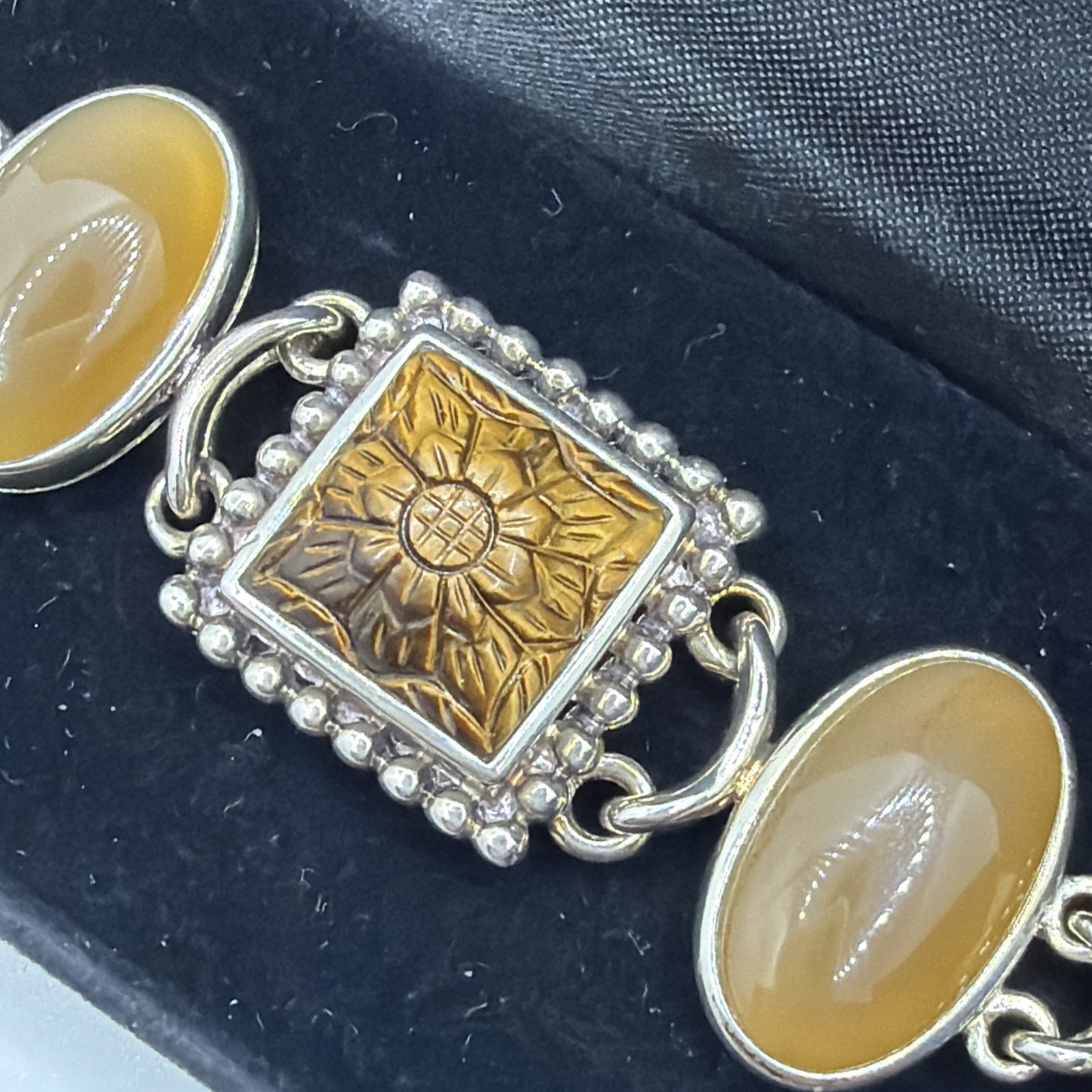 WK Whitney Kelly 925 China Sterling Silver Jasper & Multi Gemstone Bracelet