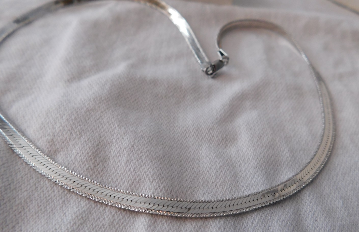 Milor Sterling Silver Chain Necklace 925 Italy 4.5 MM 18 inch Herringbone