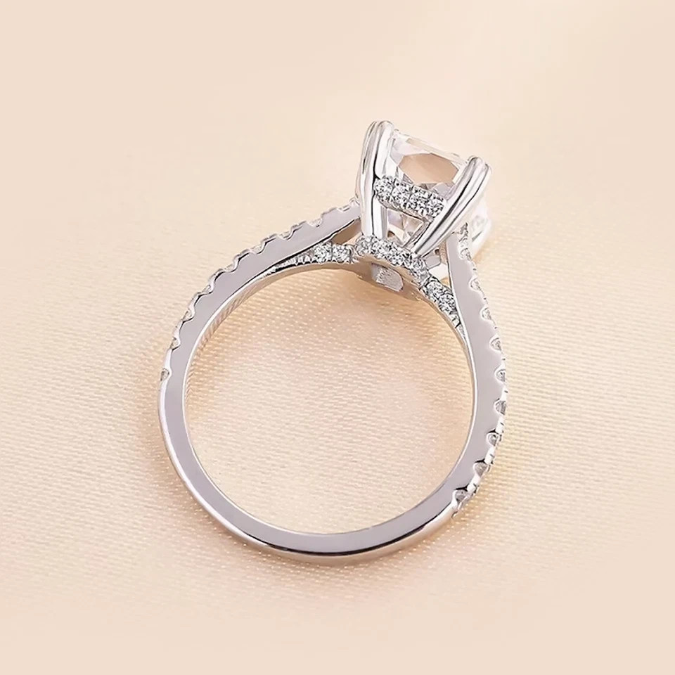 2Ct Radiant Cut Lab Created Diamond Women’s Wedding Ring 14K White Gold Plated