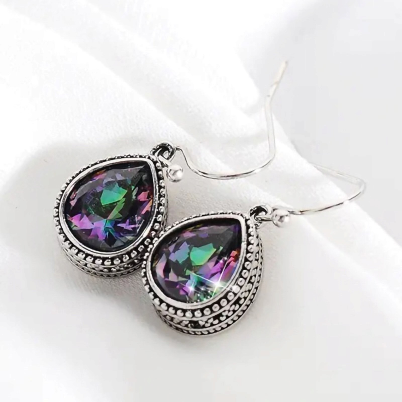 925 Silver Fashion Women Hook Dangle Drop Earrings Cubic Zirconia Jewelry B 74