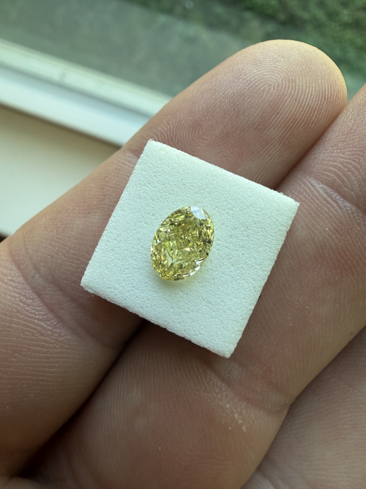 1.09 Fancy Vivid Yellow Oval Lab Grown Diamond, IGI certified