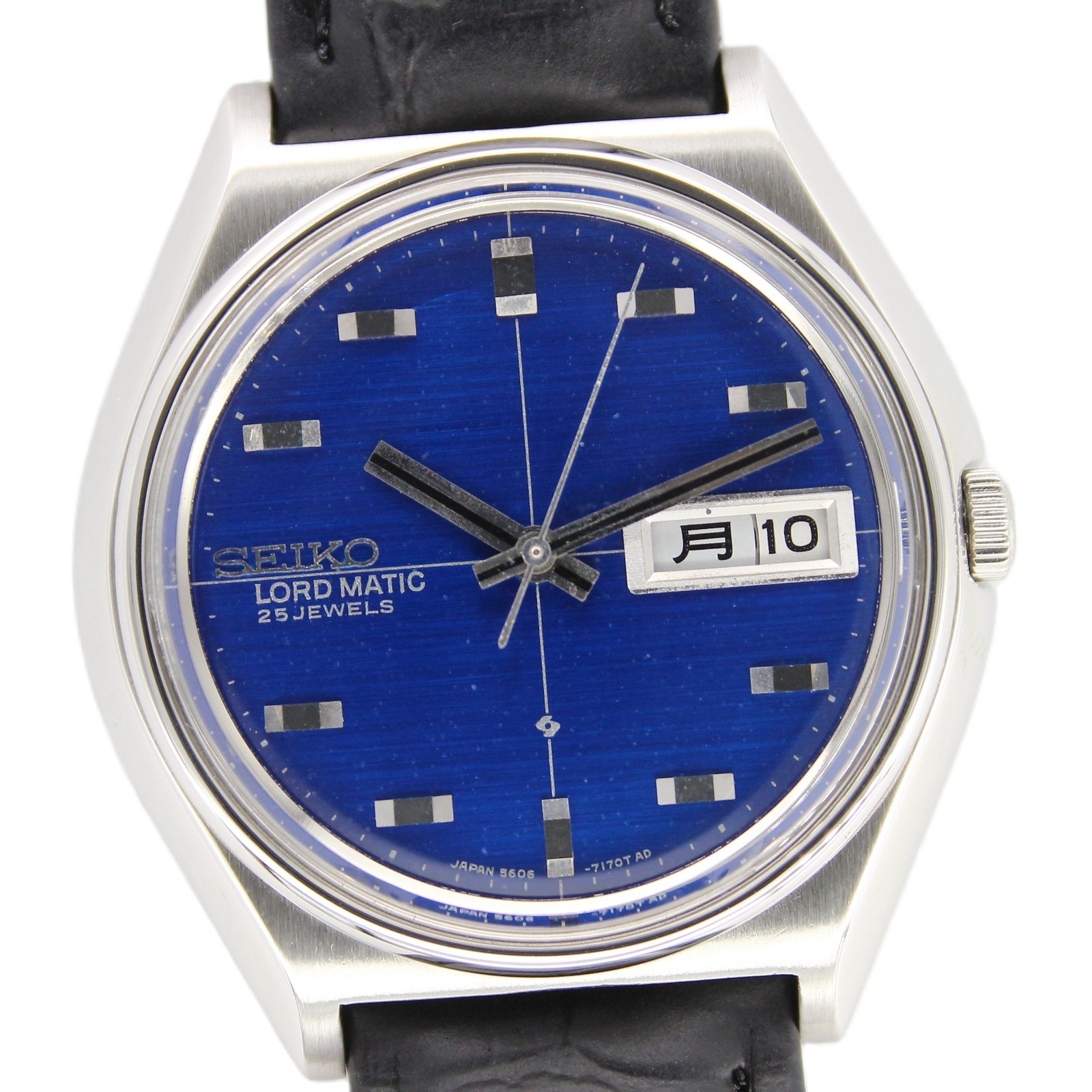 [N MINT] SEIKO LORD MATIC 5606-7010 Blue Automatic 37mm 25J Men’s Watch JP Z312