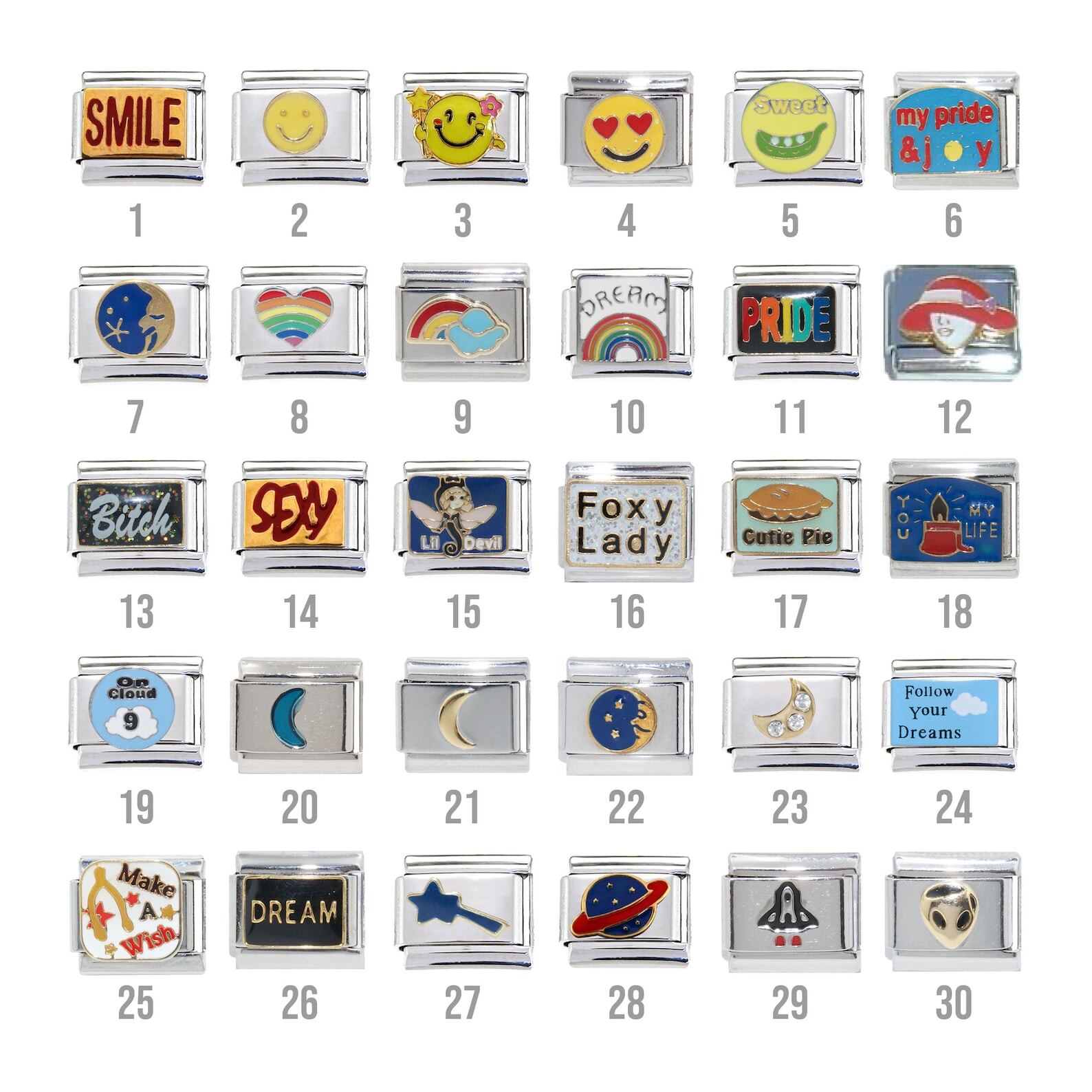Miscellaneous enamel 9mm Italian Charm – Fits 9mm Italian charm bracelets