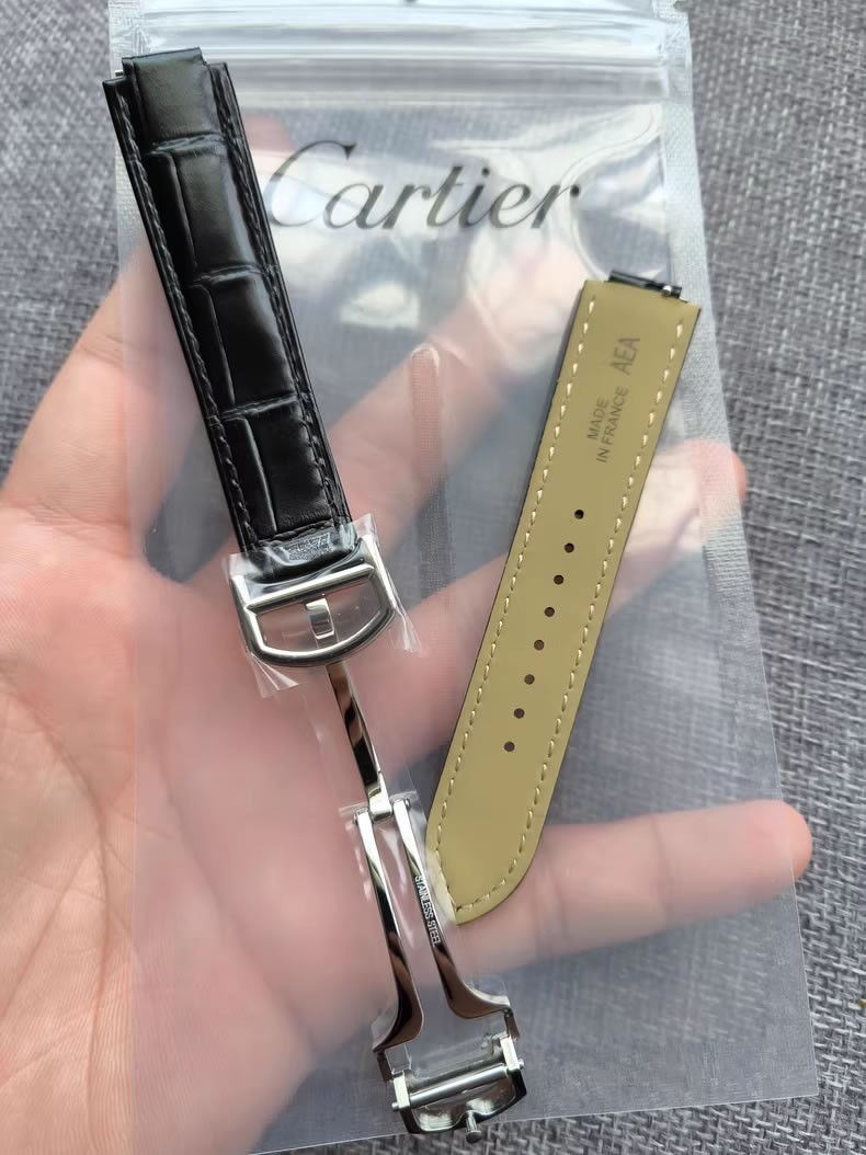Cartier Ballon Bleu New Quick-Release Genuine Leather Strap, Butterfly Buckle