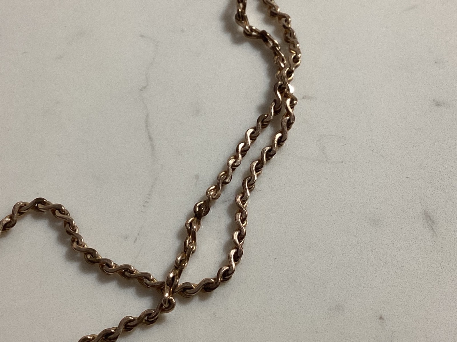 ANTIQUE SIGNED S.O.B. & CO. GOLD FILLED RUBY, PEARL SLIDING WATCH CHAIN NO RES