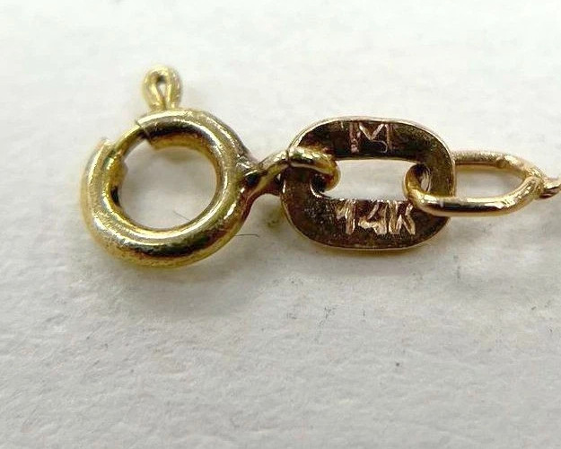 13.9K Yellow Gold Dainty 0.75mm Serpentine 16″ Chain Necklace 0.9g
