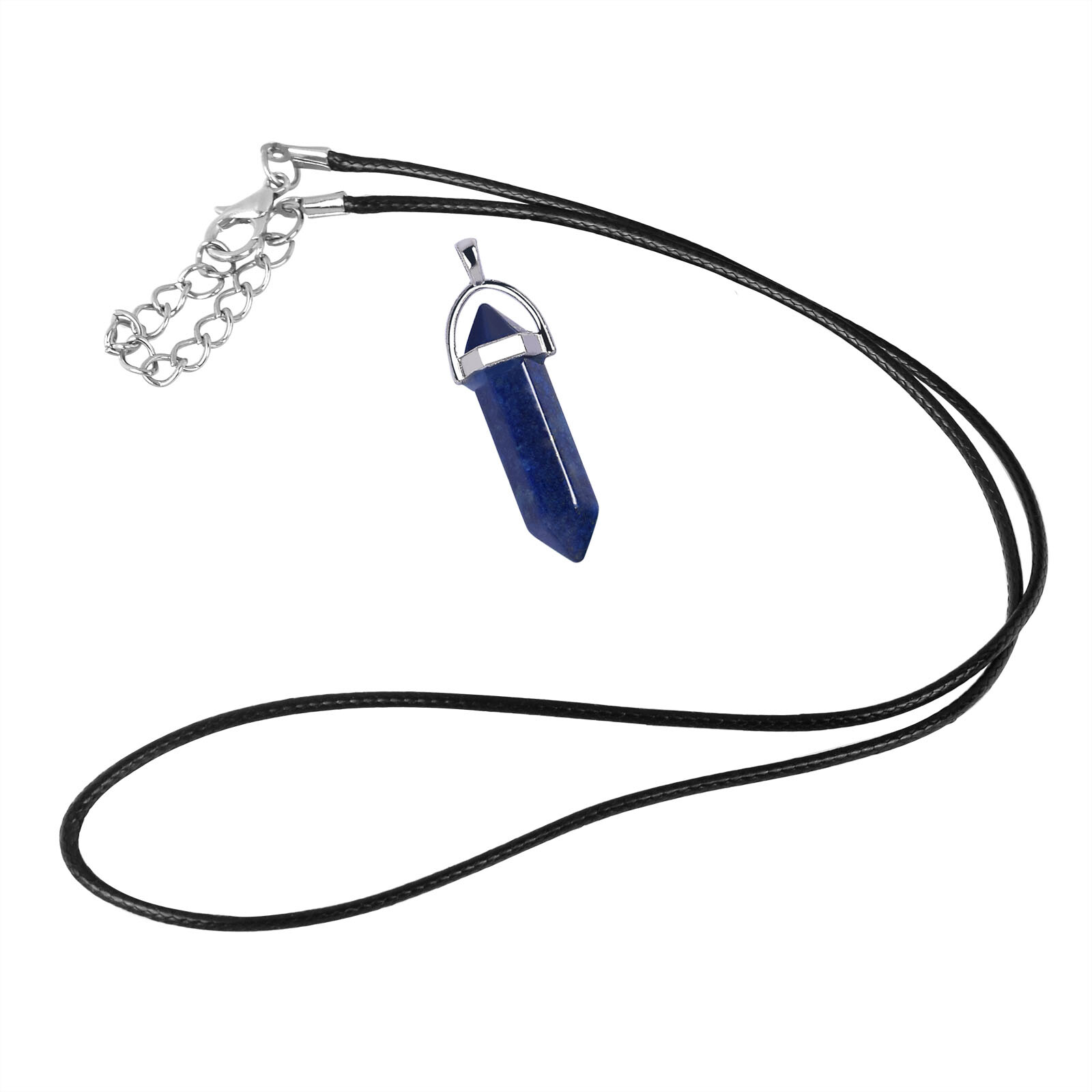 2PCS Hexagonal Stone Pendant Chakra Healing Crystal Pendant Necklace DIY Jewelry