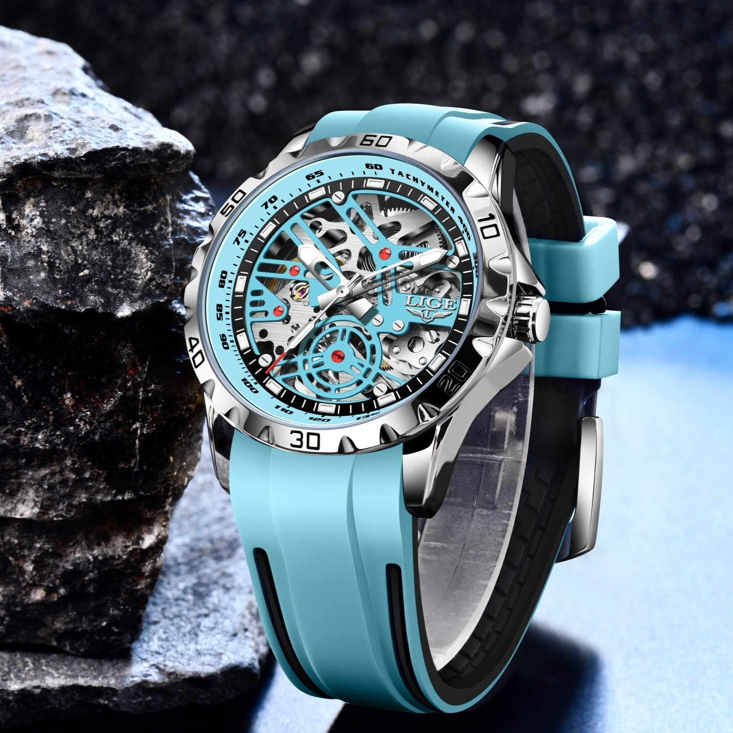 LIGE Men Military Watch Automatic Mechanical Analog Luminous Casual Wrist Watch