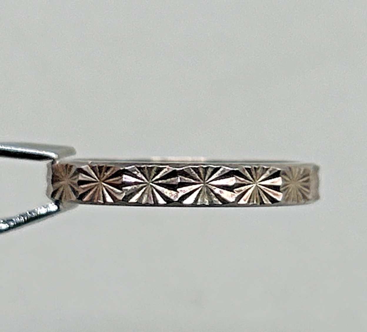 Milor Italy Sterling Silver Ring with Starburst pattern, no stone Sz 6.25