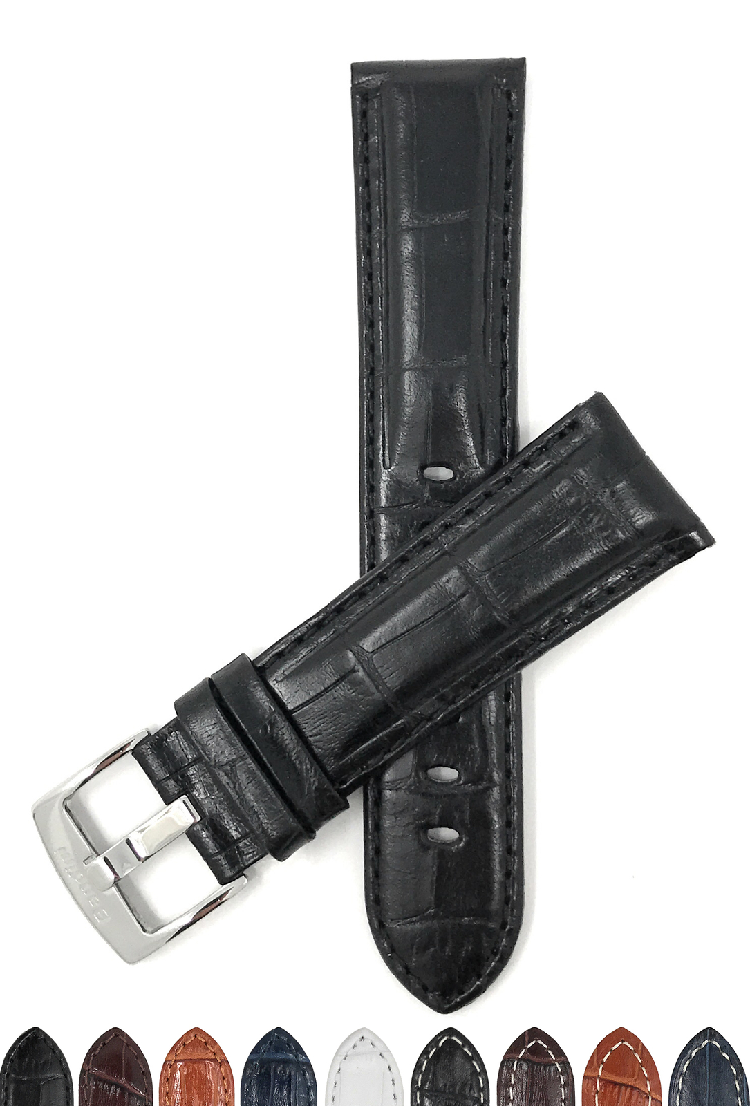 20mm Leather Watch Band, Alligator Pattern for Gucci Dive Watch