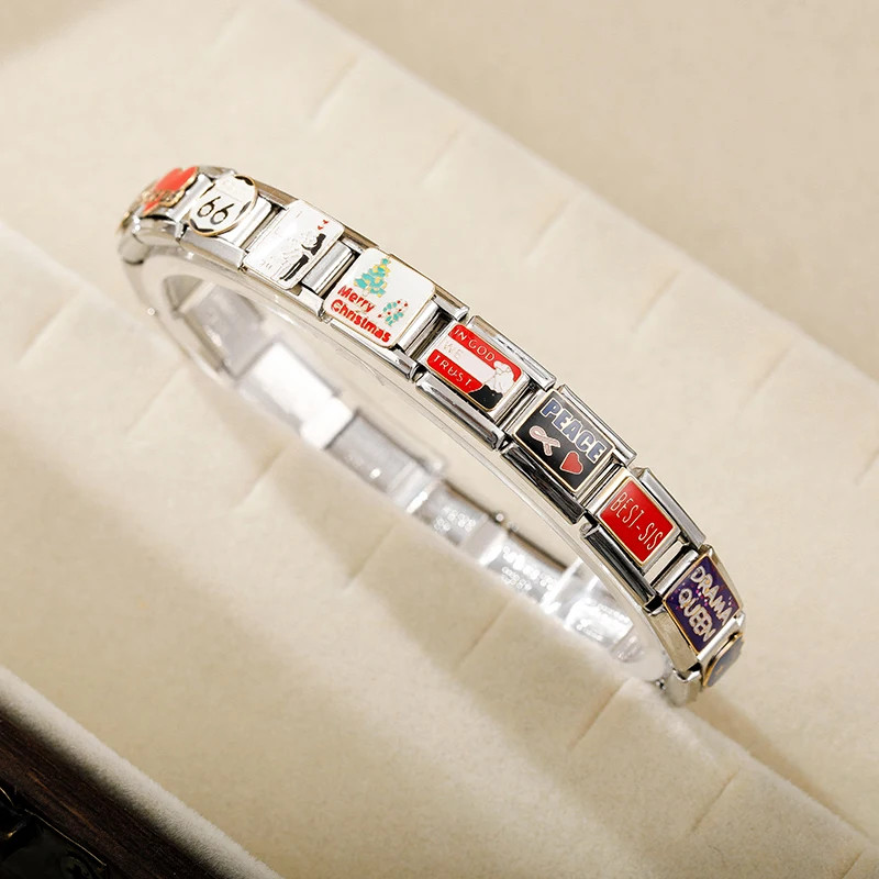 Sweet Family Charm Links for DIY Bracelets – Fits 9mm Stainless Steel