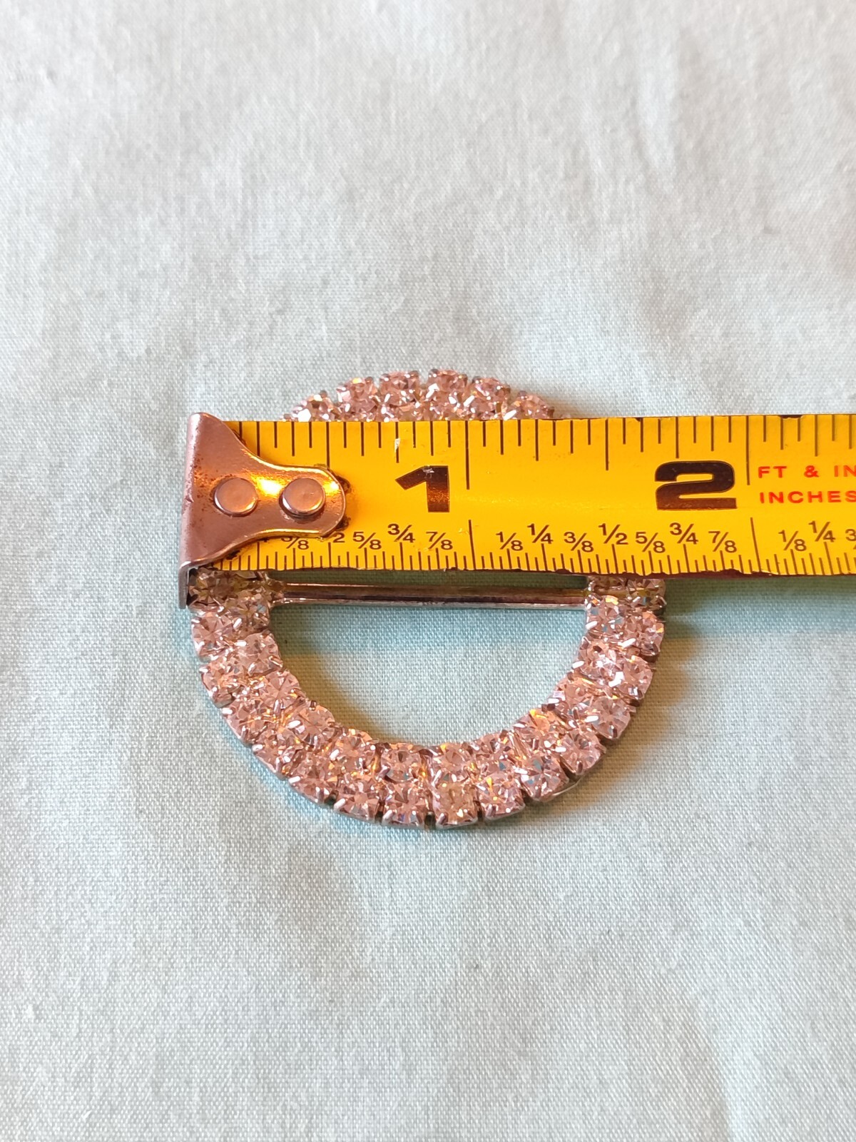 Vintage Single Sided Crystal Rhinestone Belt Or Scarf Slide Jewelry Crafting