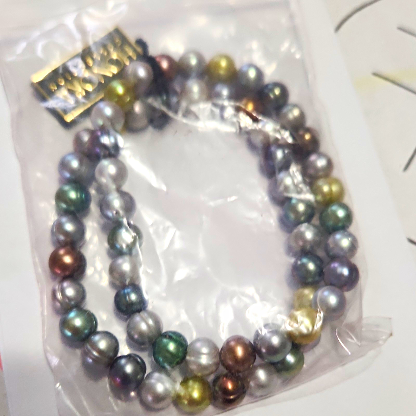 Honora Signed Multicolor Round Pearl Beaded Stretch Stackable Bracelet No Clasp