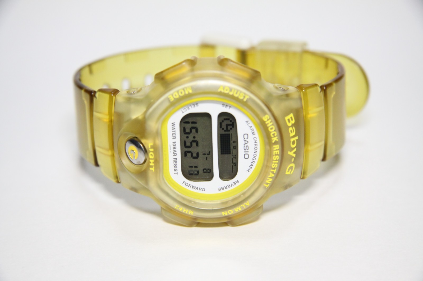 Casio Baby-G BG-350 Digital Watch Clear Yellow Orange Skeleton Japan Working
