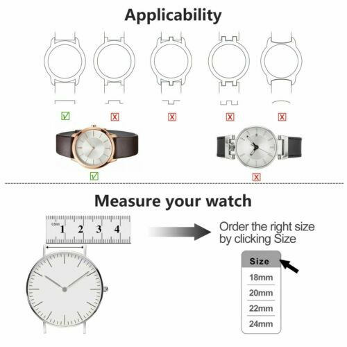 22mm 24mm 26mm Dark Brown Croco Embossed Leather Padded Men Watch Strap