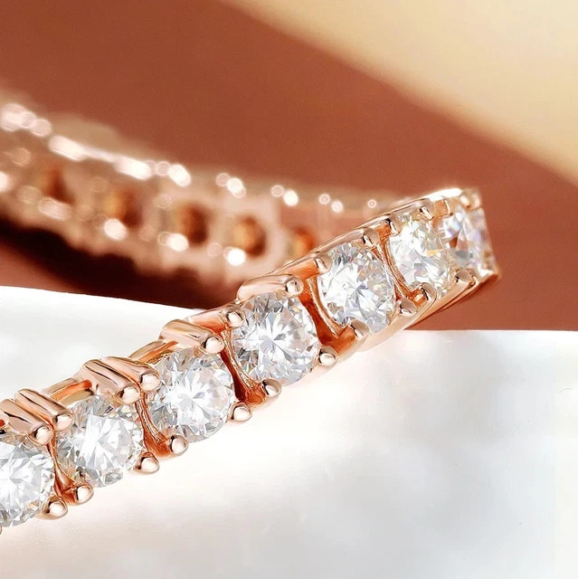 9Ct Round Cut Lab-Created Diamond Tennis Bracelet 14K Rose Gold Plated 7.5 Inch