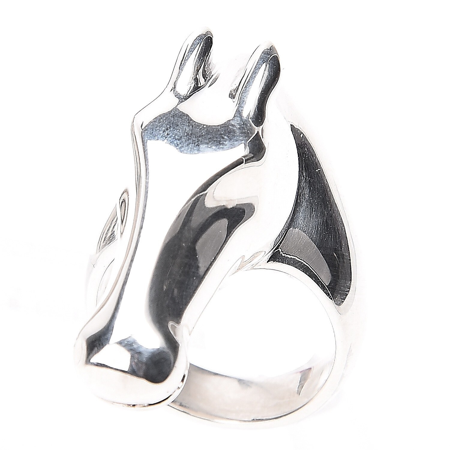 HERMES GALOP Horse Head Ring LARGE Model Sterling Silver US 6-6.25 (Hermes 52)