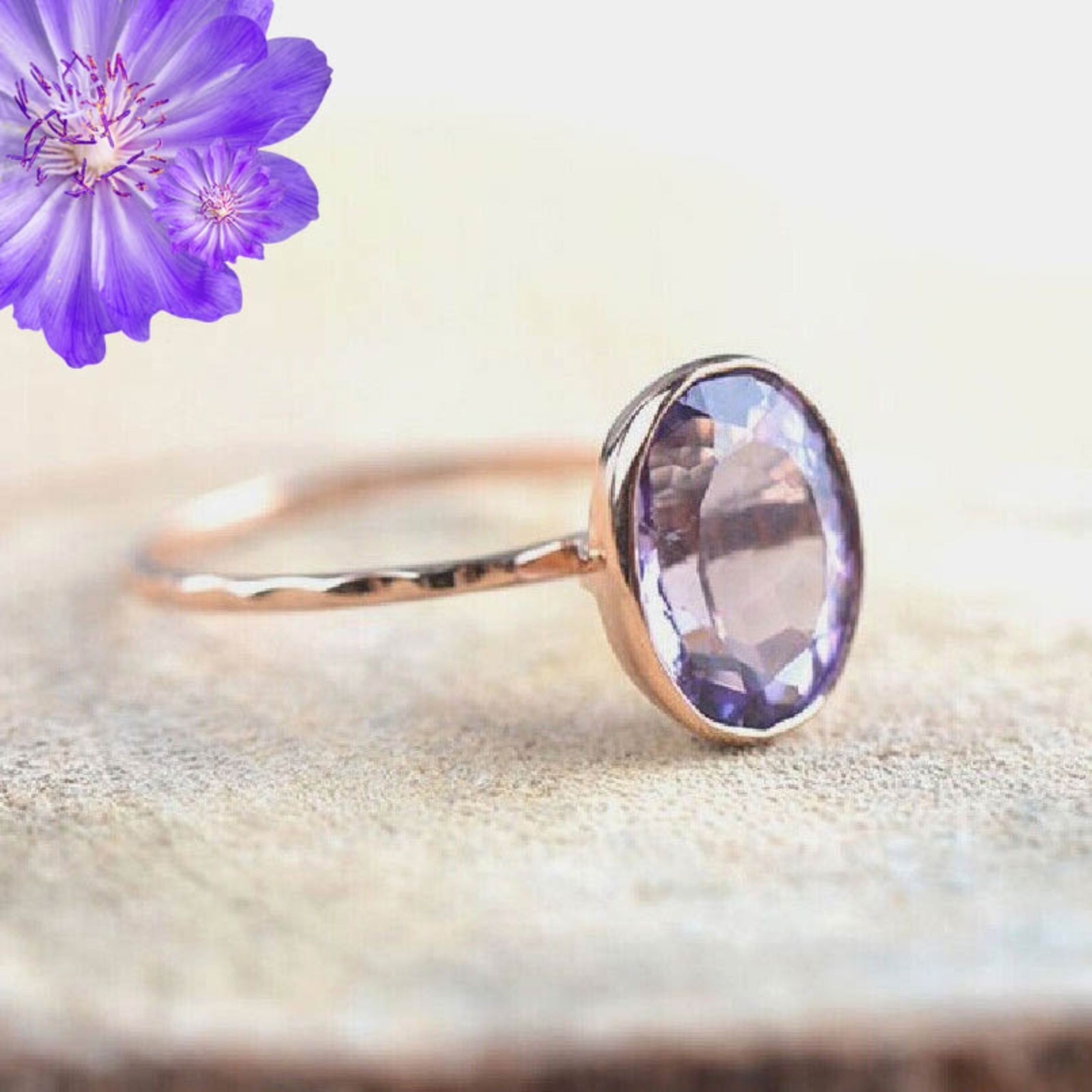 African Amethyst Gemstone 925 Sterling Silver Handmade Jewelry Ring Gift For