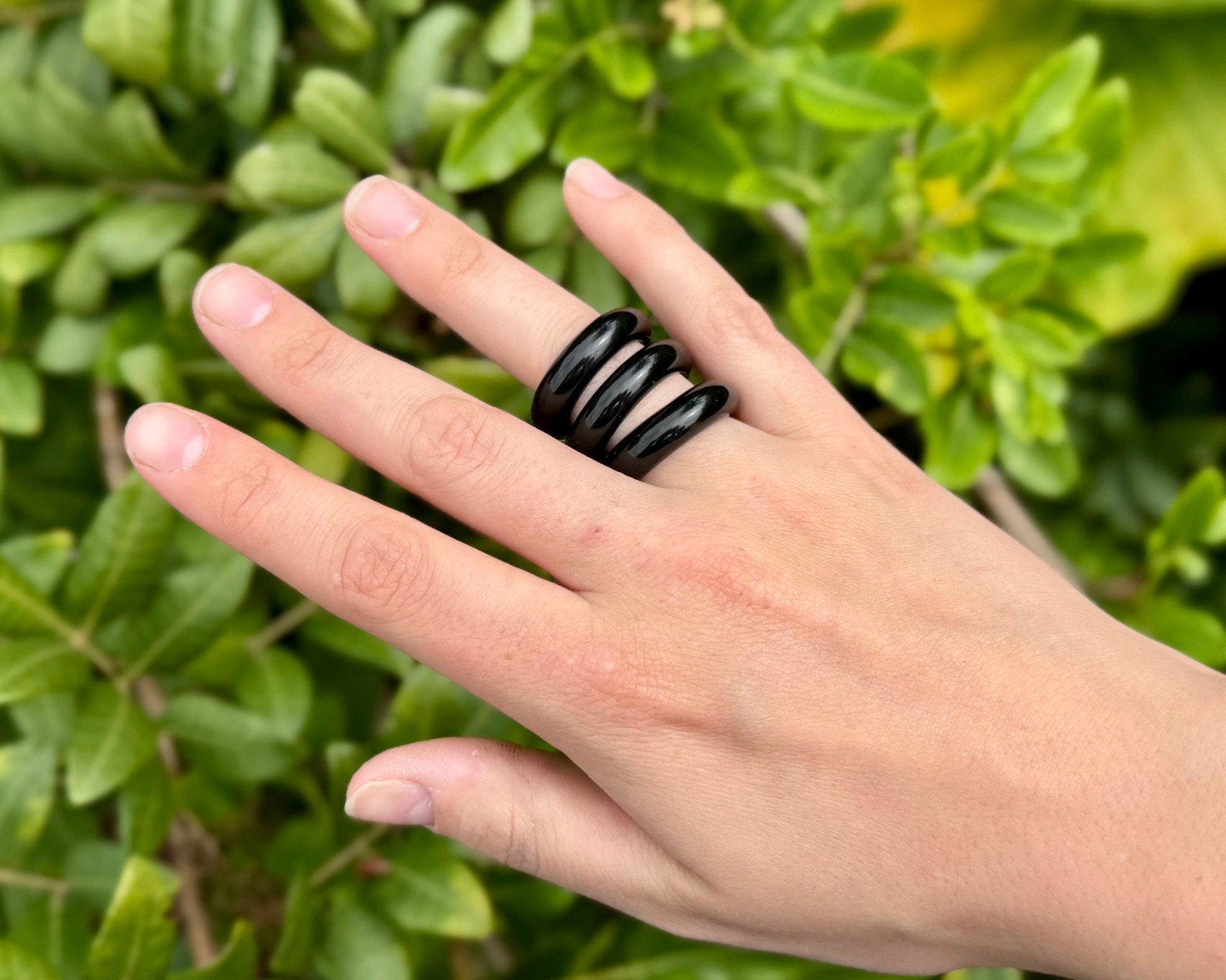 Black Obsidian Ring, Obsidian Gemstone Crystal Jewelry – Choose Size
