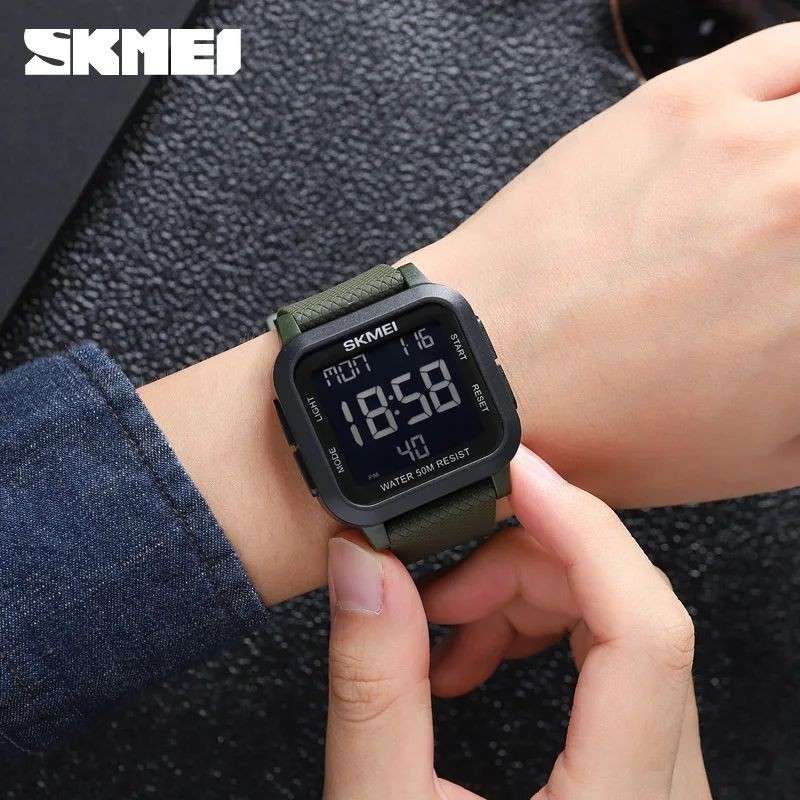 SKMEI Mens LED Watch Waterproof Digital Sports Stopwatch Military Alarm Watches