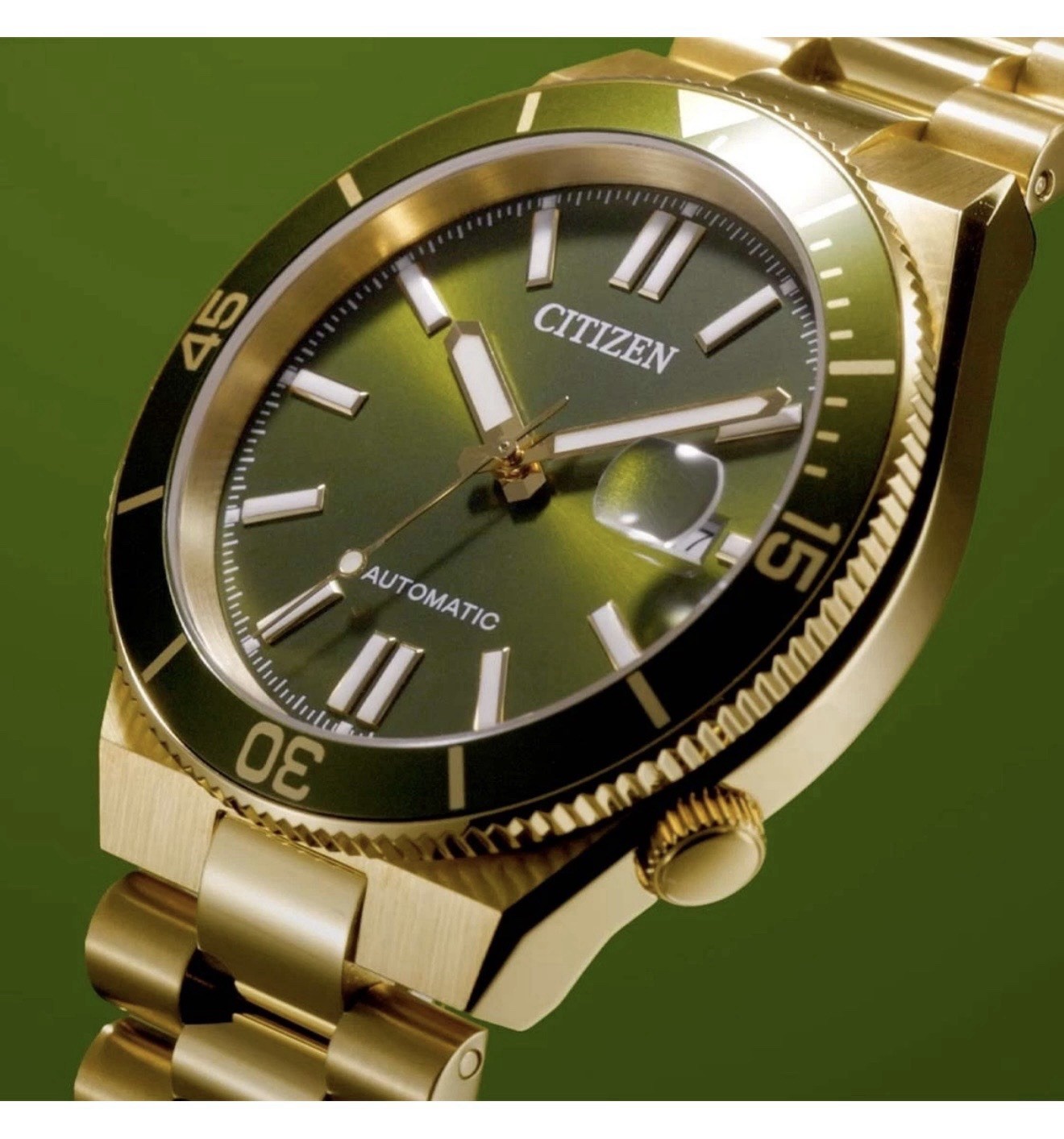 NWT Citizen Tsuyosa Shore Automatic | Green Dial & Gold-Tone | NJ0232-53X