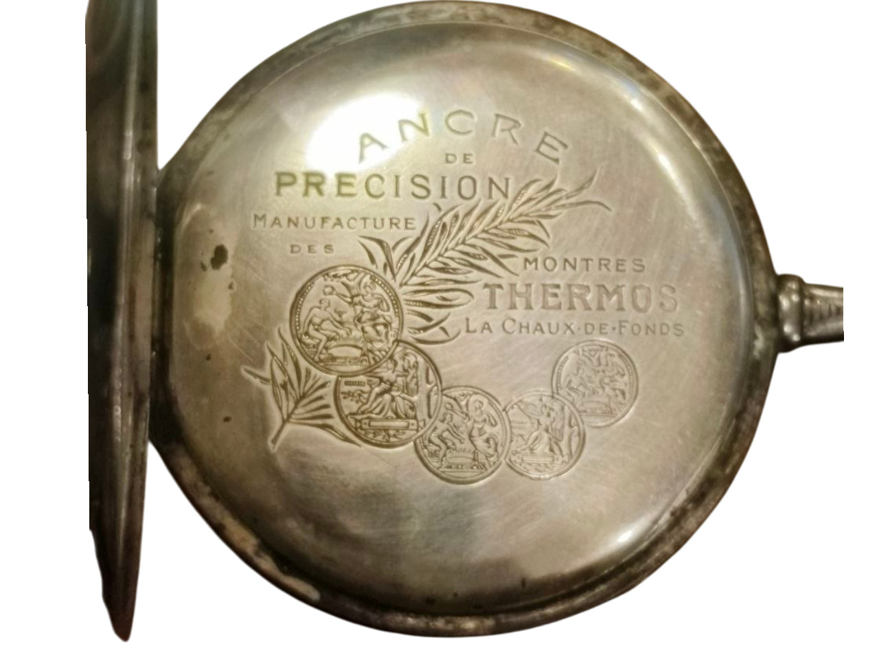 Vintage Pocket Watch – Silver Case with Niello – Horses Design – For Restoration