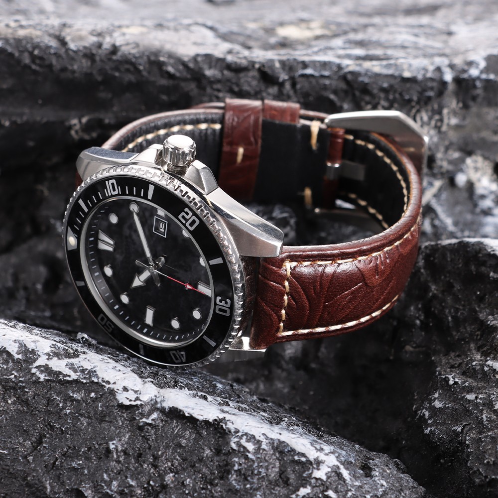 Quick Release Genuine Leather Watch Band 20/22/24/26mm Universal Carved strap