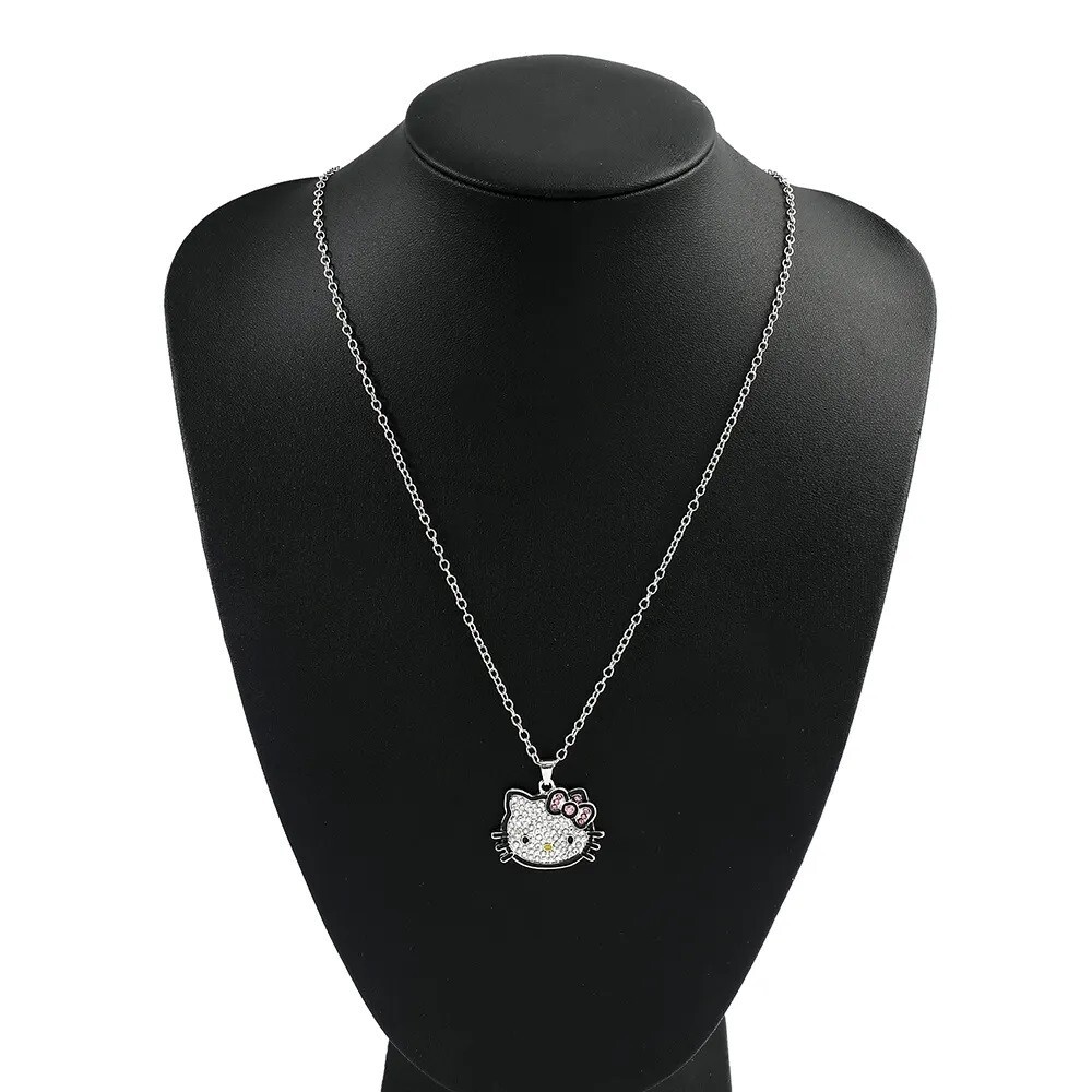 2 Packs Hello Kitty Bling Pendant Necklace With Chain New