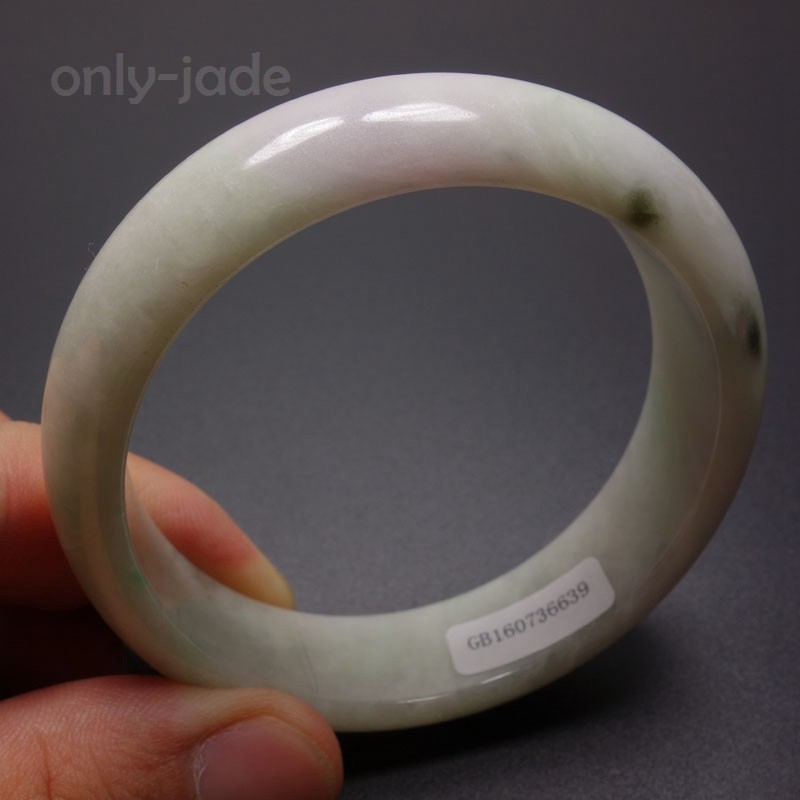57mm Certified A 100% Natural Lavender Green Jade Jadeite Bracelet Bangle 13331