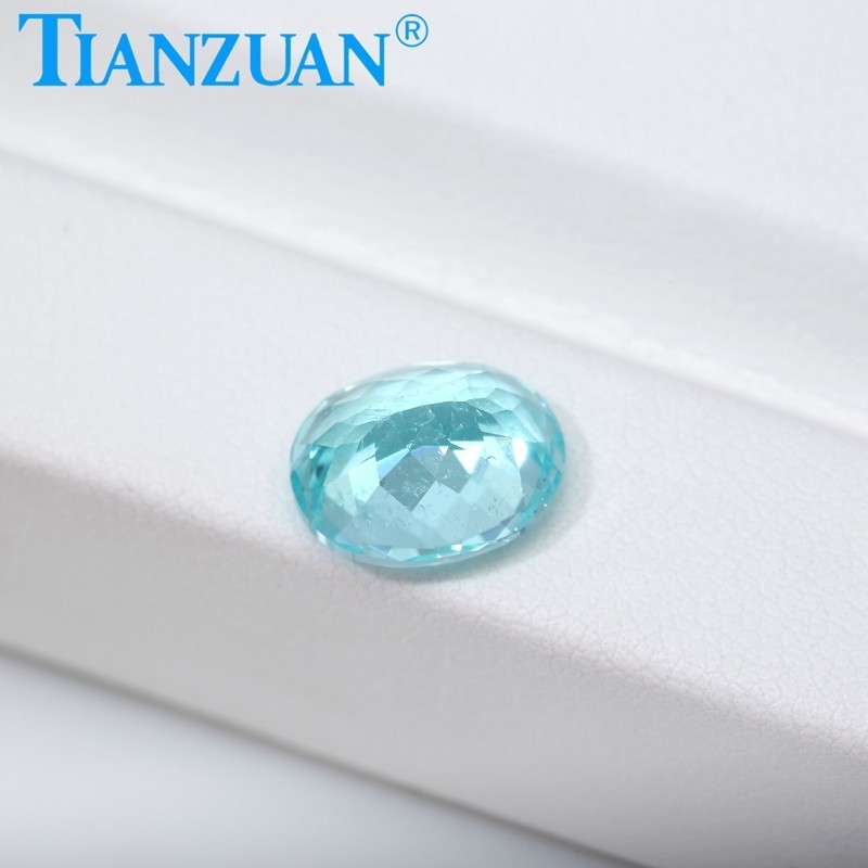 Synthetic YAG Oval Shape Neon Blue Color with inclusions loose Gemstones
