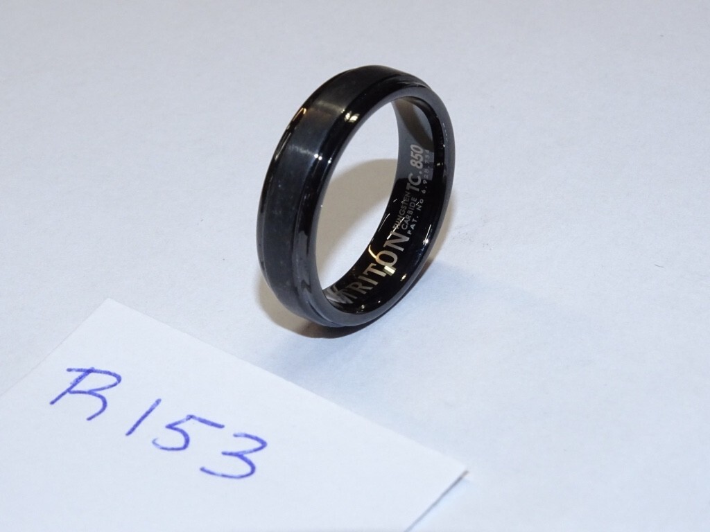 Triton Tungsten Carbide Wedding Ring 6mm. Size 11-1/2. Brushed Black #R153