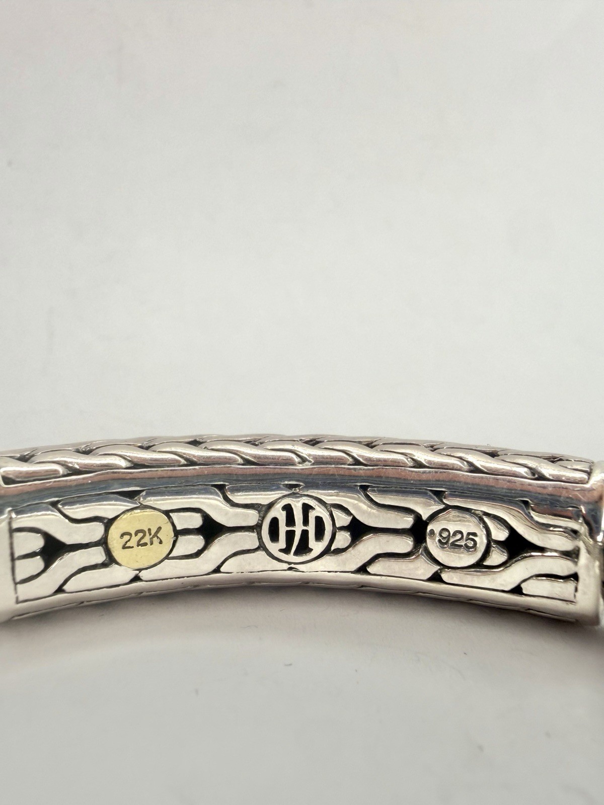 John Hardy Sterling 22k Gold Hammered Palu Collection Bracelet 6.5″