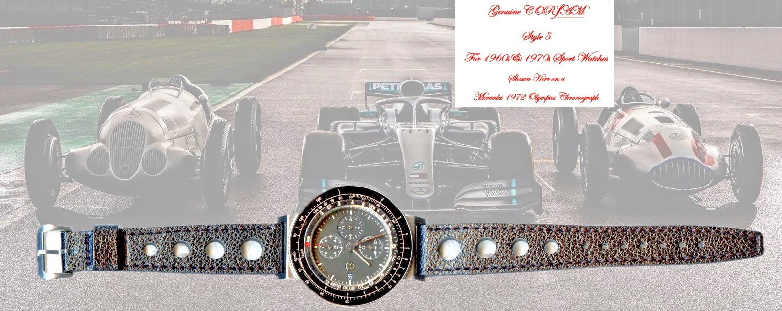 ALL SIZES Genuine CorfaM® Watch Straps for Vintage 60s & 70s Sport Watches 3
