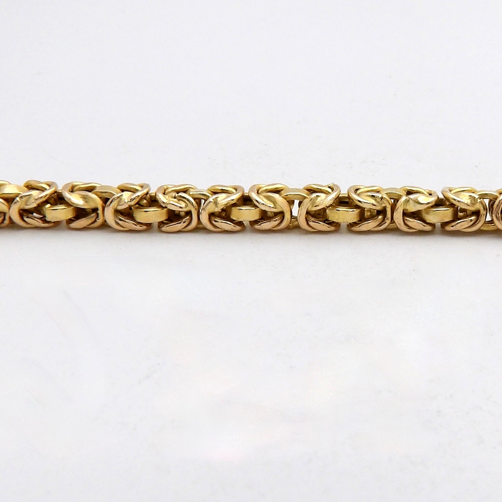 Solid 14k Gold Round Byzantine Link Tukrish Rope Chain Necklace 18.5in Italy