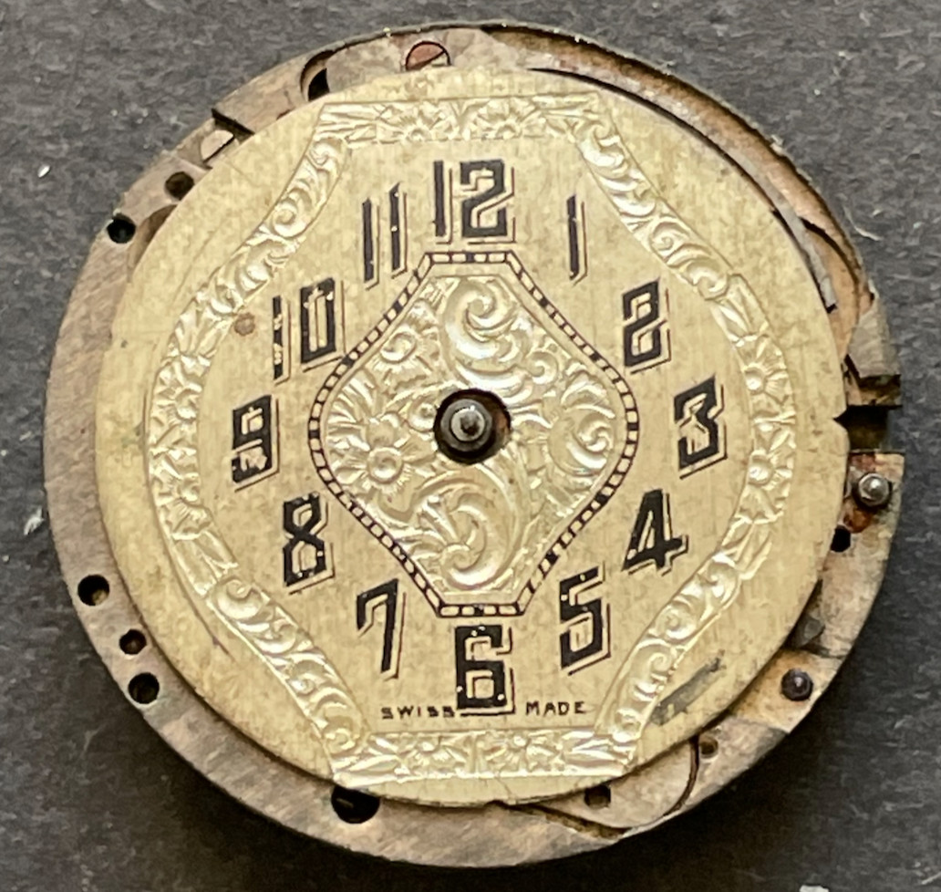 Antique Flambeau Watch Movement Parts/Repair Art Deco 24.7mm 1j Swiss