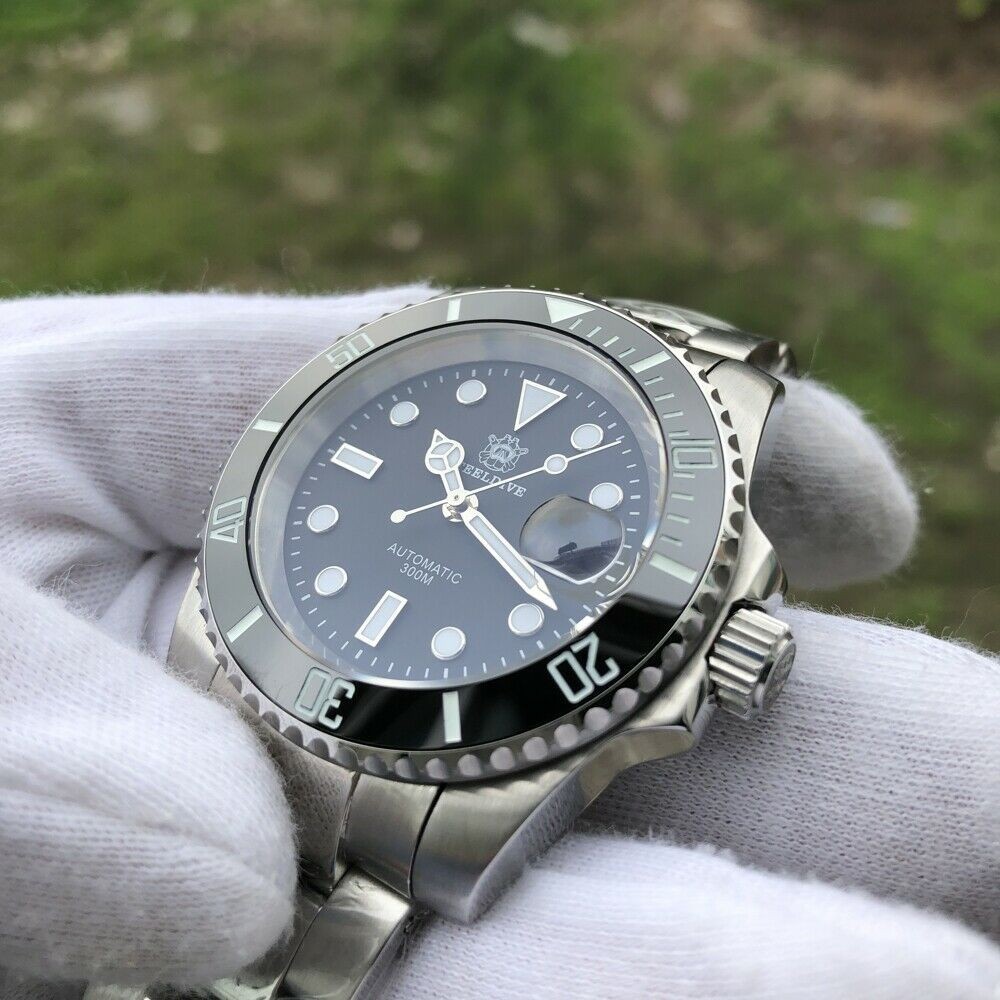 Steeldive SD1953 Black Sub 300M Automatic Dive Watch Sapphire NH35 24 Jewels