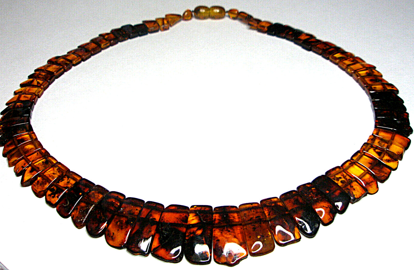 Genuine Baltic Amber Elegant Chic Necklace, Cognac Mix color 45 cm 17.7”, Gift