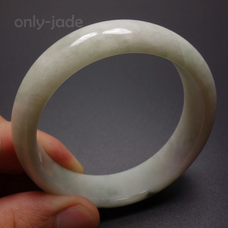 57mm Certified A 100% Natural Lavender Green Jade Jadeite Bracelet Bangle 13331
