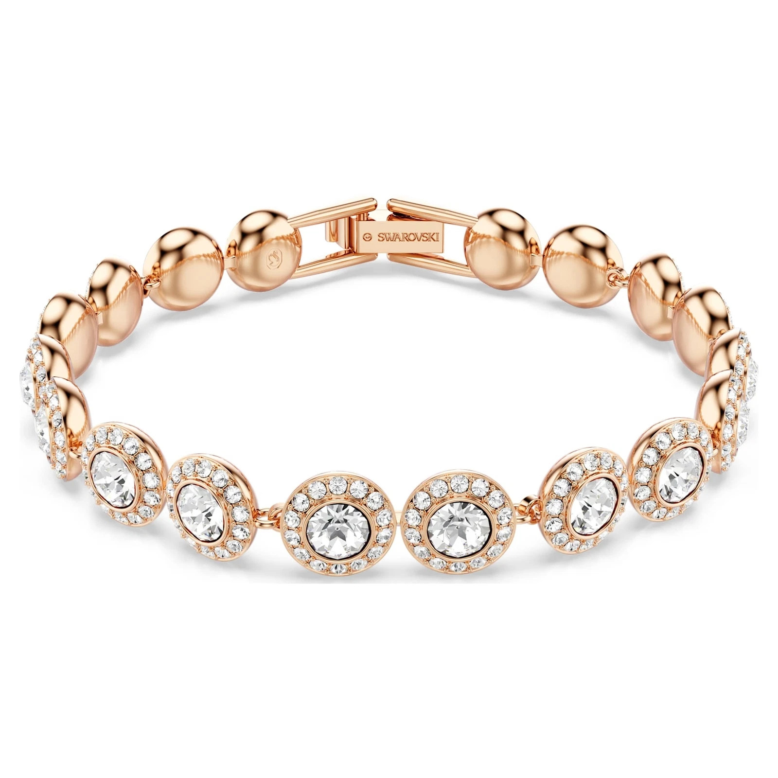 NWT Swarovski Una Angelic Tennis Bracelet Round Cut Rose Gold Tone 5240513