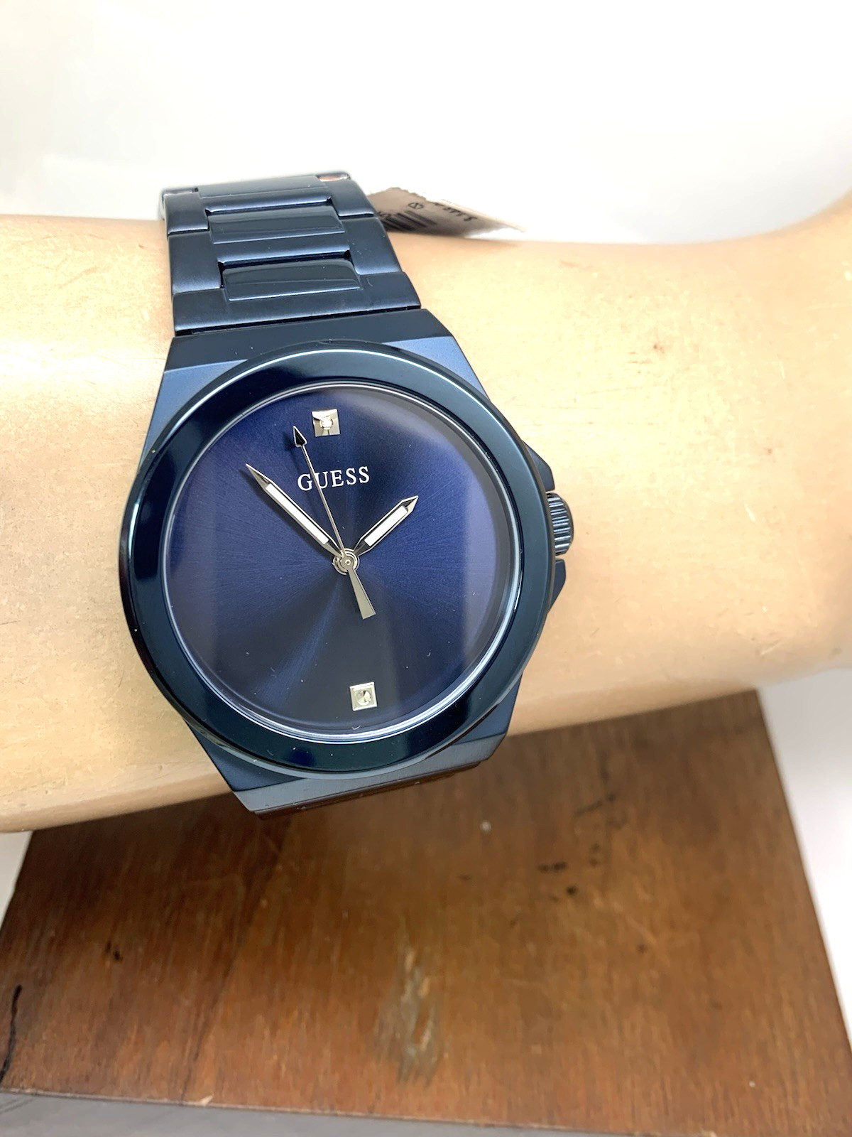 Guess Men’s Watch GW0833G1 Quartz Blue Dial Diamond Accent Stainless Steel 44mm