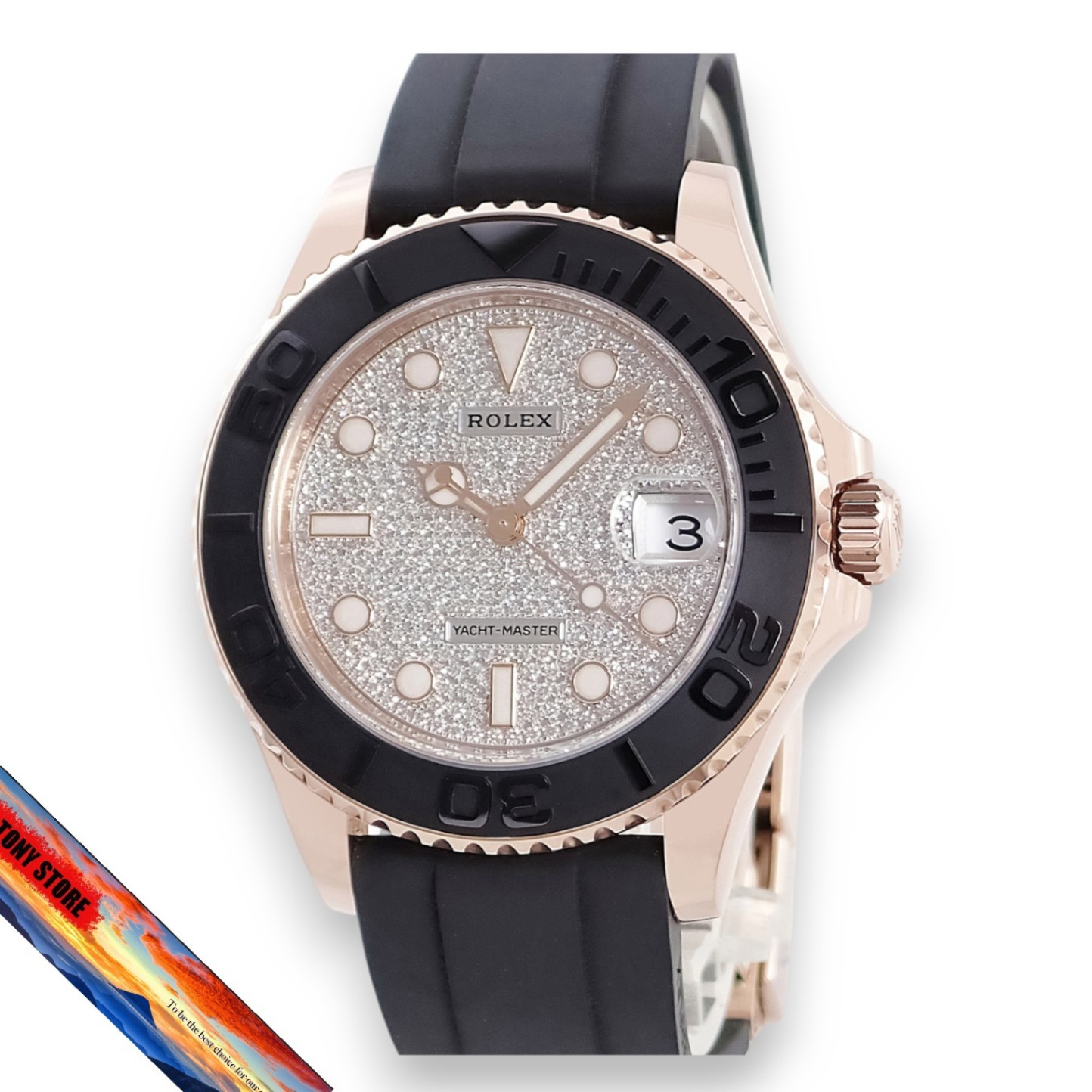 Rolex YachtMaster 37 268655 K18RG Diamond Men Women Automatic Watch