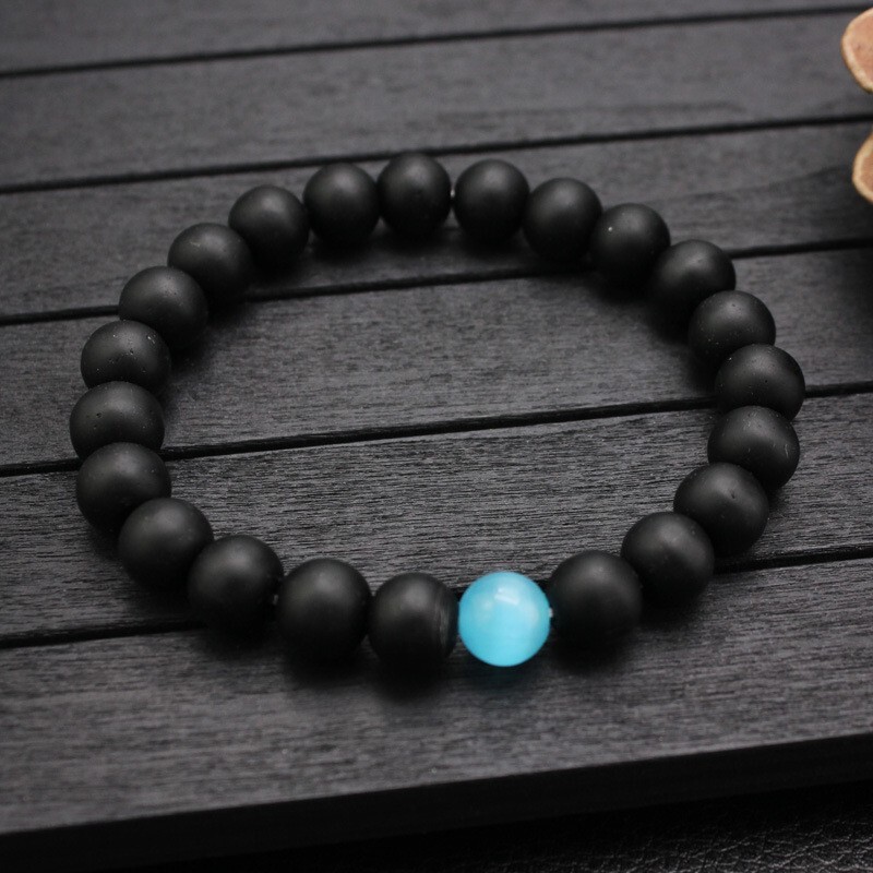 Black Onyx 8mm Beads Healing Chakra Strength Protection Women Men Bracelet Gifts