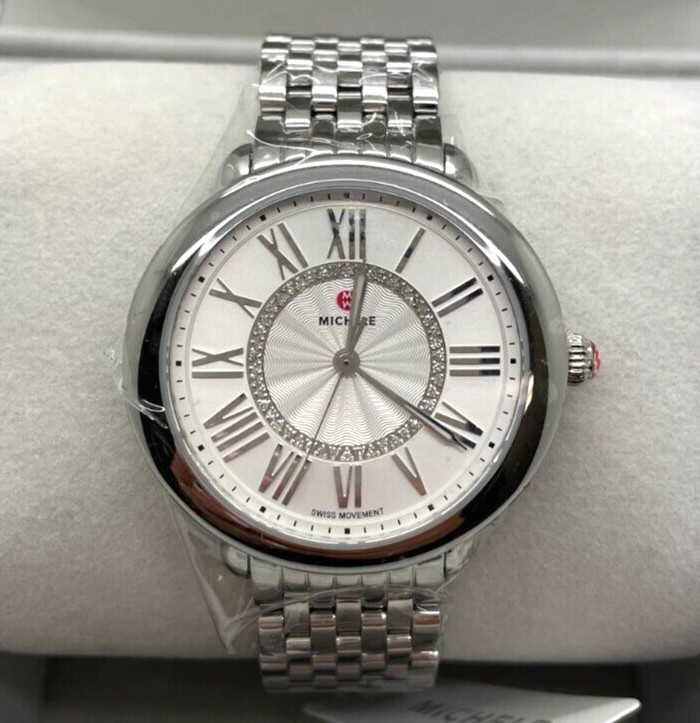 New Michele Serein Mid Stainless Diamond Dial Watch MWW21B000147